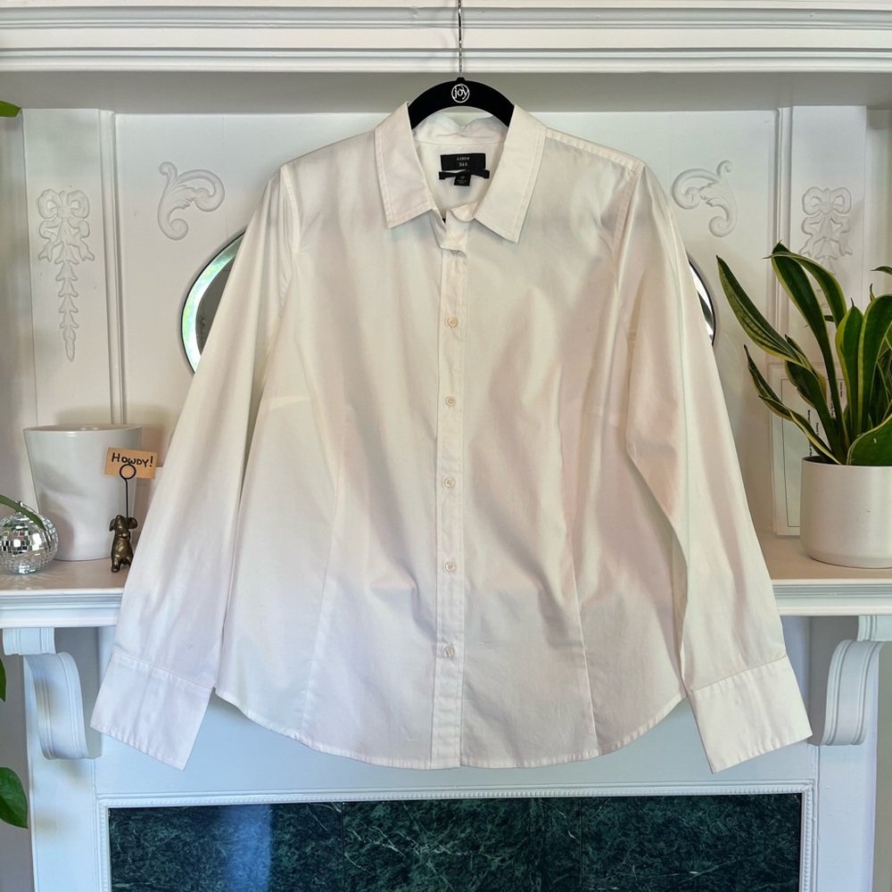J. Crew Curvy Fit White Button Down - Size 12